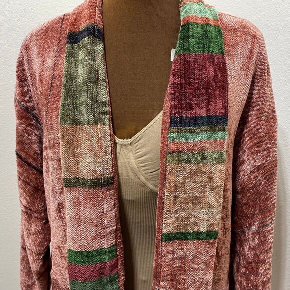 Marcia Hammond Art Hand Woven Cotton Rayon Blend Cardigan/Blazer Multicolored - Picture 2 of 10